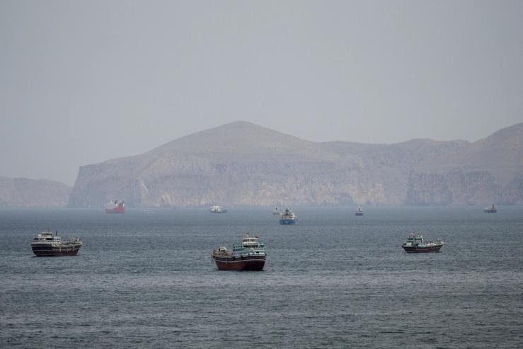 Ships and boats in the Strait of Hormuz