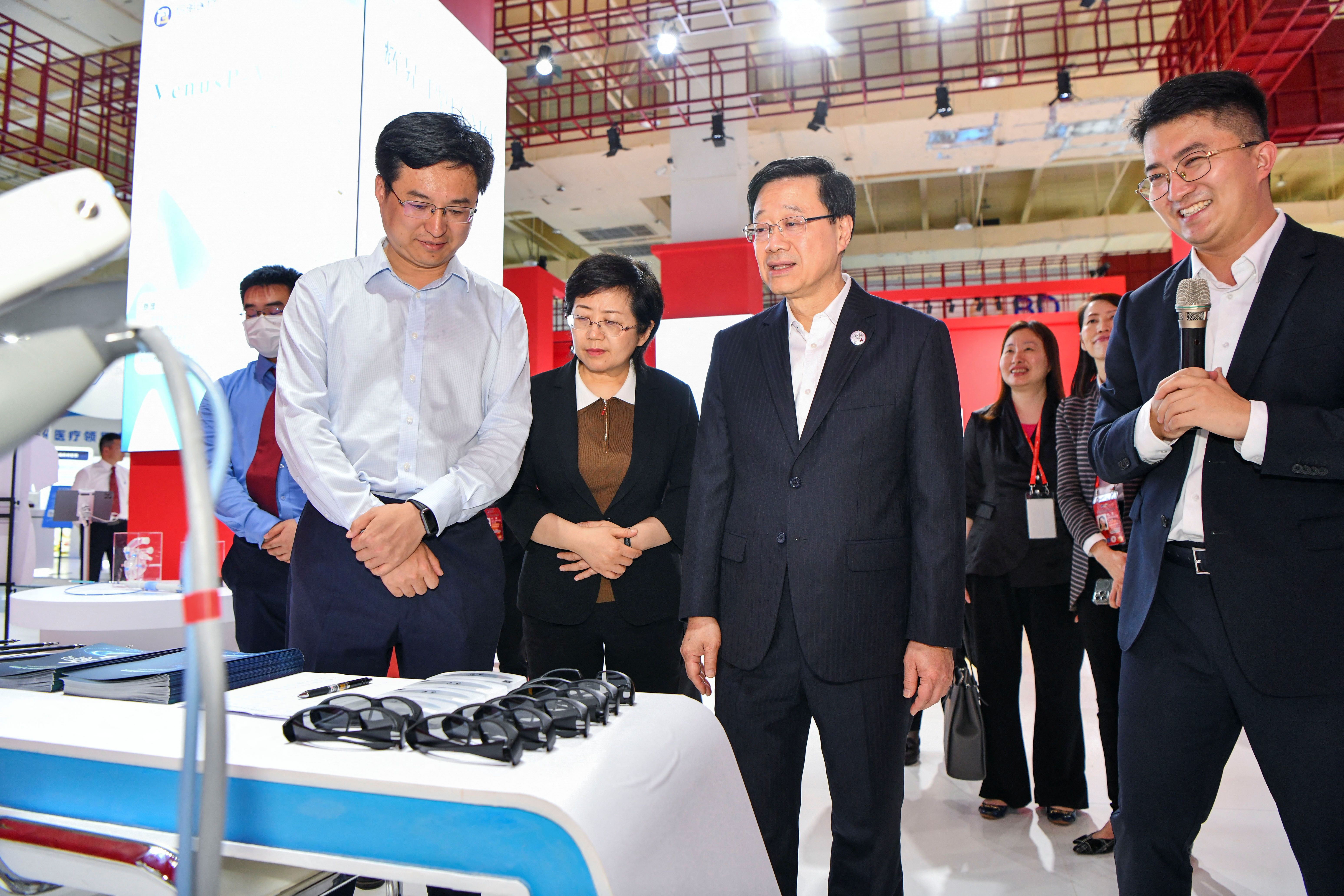 Hong Kong Chief Executive John Lee visits Boao Lecheng International Medical Tourism Pilot Zone at the free trade port in Hainan, China 