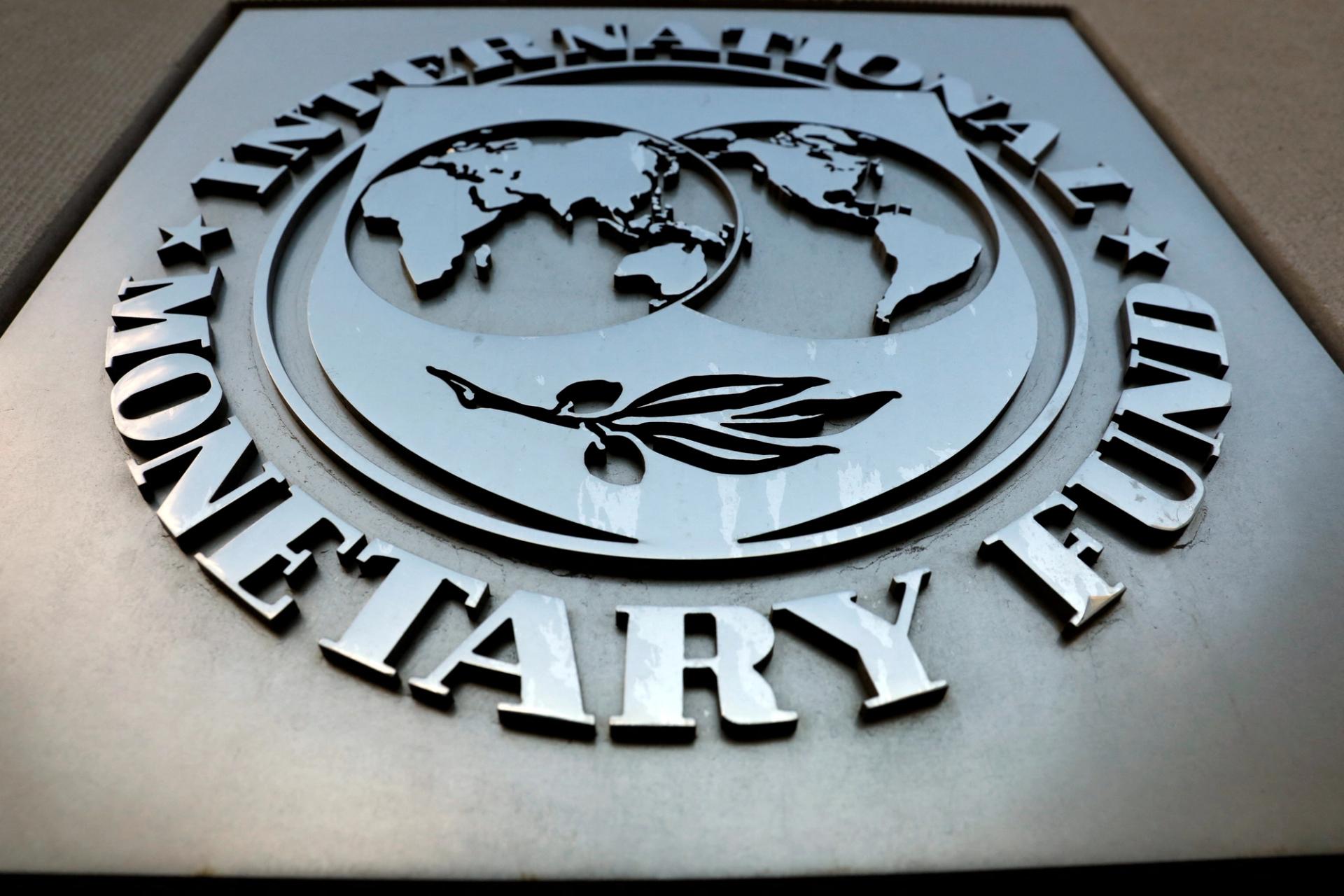 IMF logo at Washington DC headquarters.