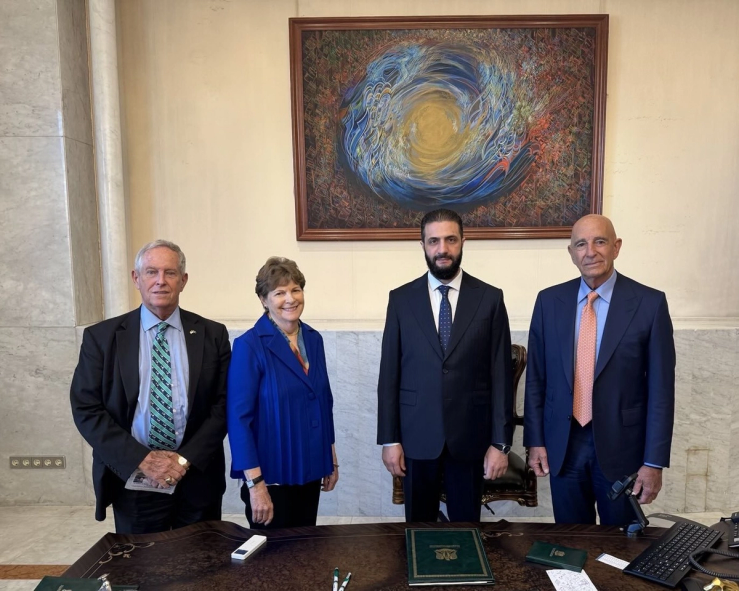 Jeanne Shaheen and Syrian President Ahmed al-Sharaa