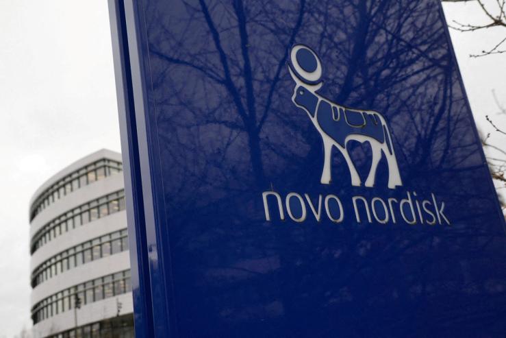 The logo of pharmaceutical company Novo Nordisk is displayed in front of its offices in Bagsvaerd, Copenhagen, Denmark, February 4, 2026.