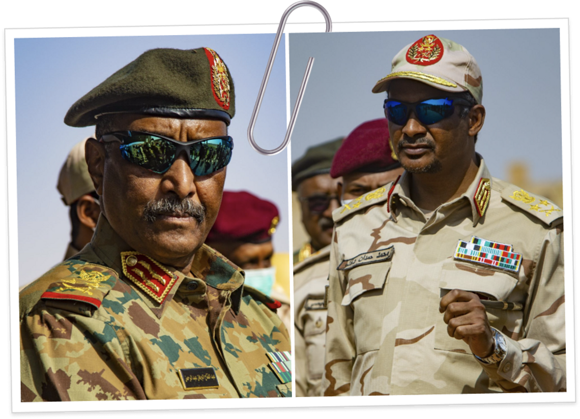 Lt. Gen. Abdel Fattah al-Burhan (L) and Lt. Gen. Mohamed Hamdan Dagalo (R)