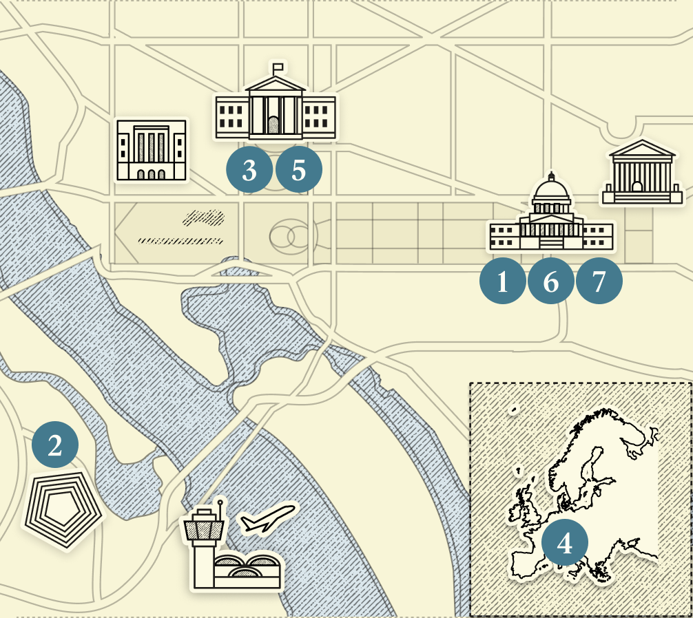 A numbered map of DC.