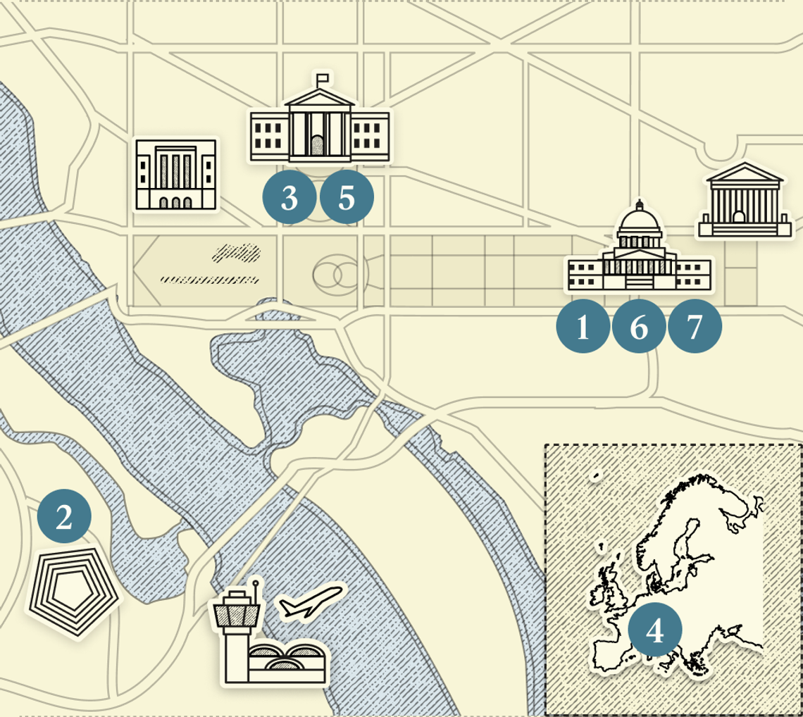 A numbered map of DC.