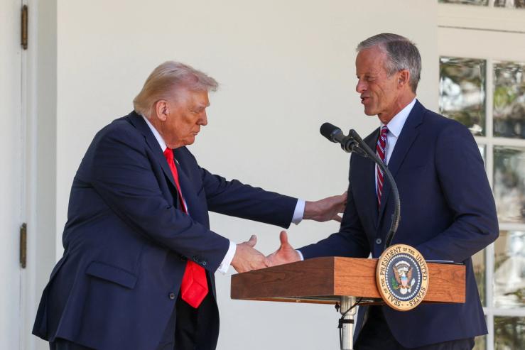 President Donald Trump and Senate Majority Leader John Thune
