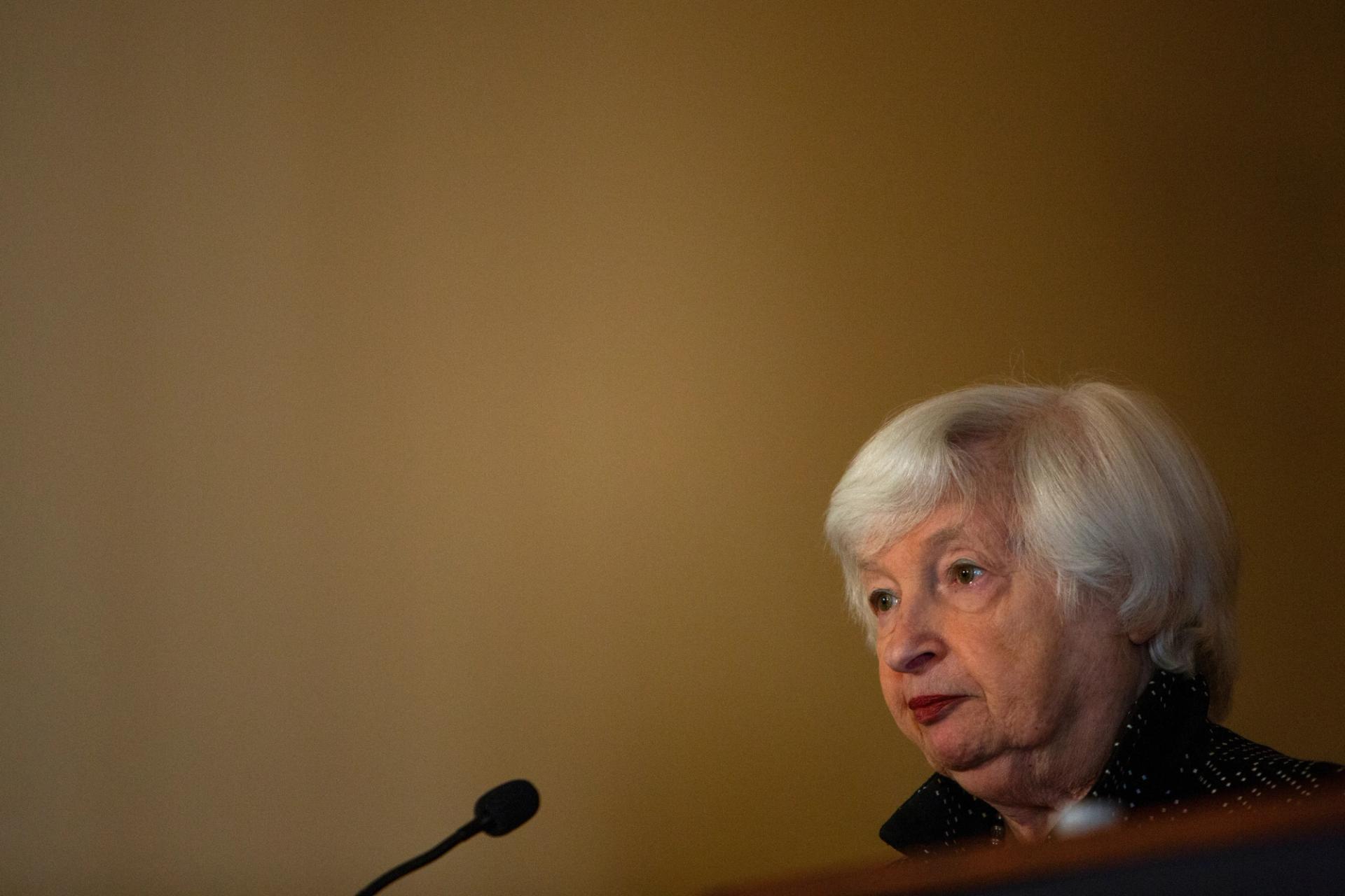 U.S. Treasury Secretary Janet Yellen holds a bilateral meeting with Ukraine Finance Minister Sergii Marchenko on the sidelines of the IMF and WB annual meetings, at the Treasury Department in Washington, U.S., October 23, 2024.