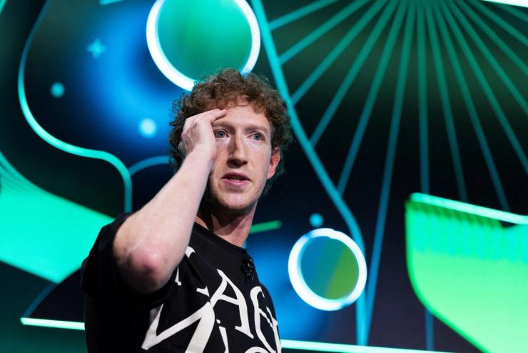 Meta’s CEO Mark Zuckerberg attends a live recording podcast, in San Francisco.