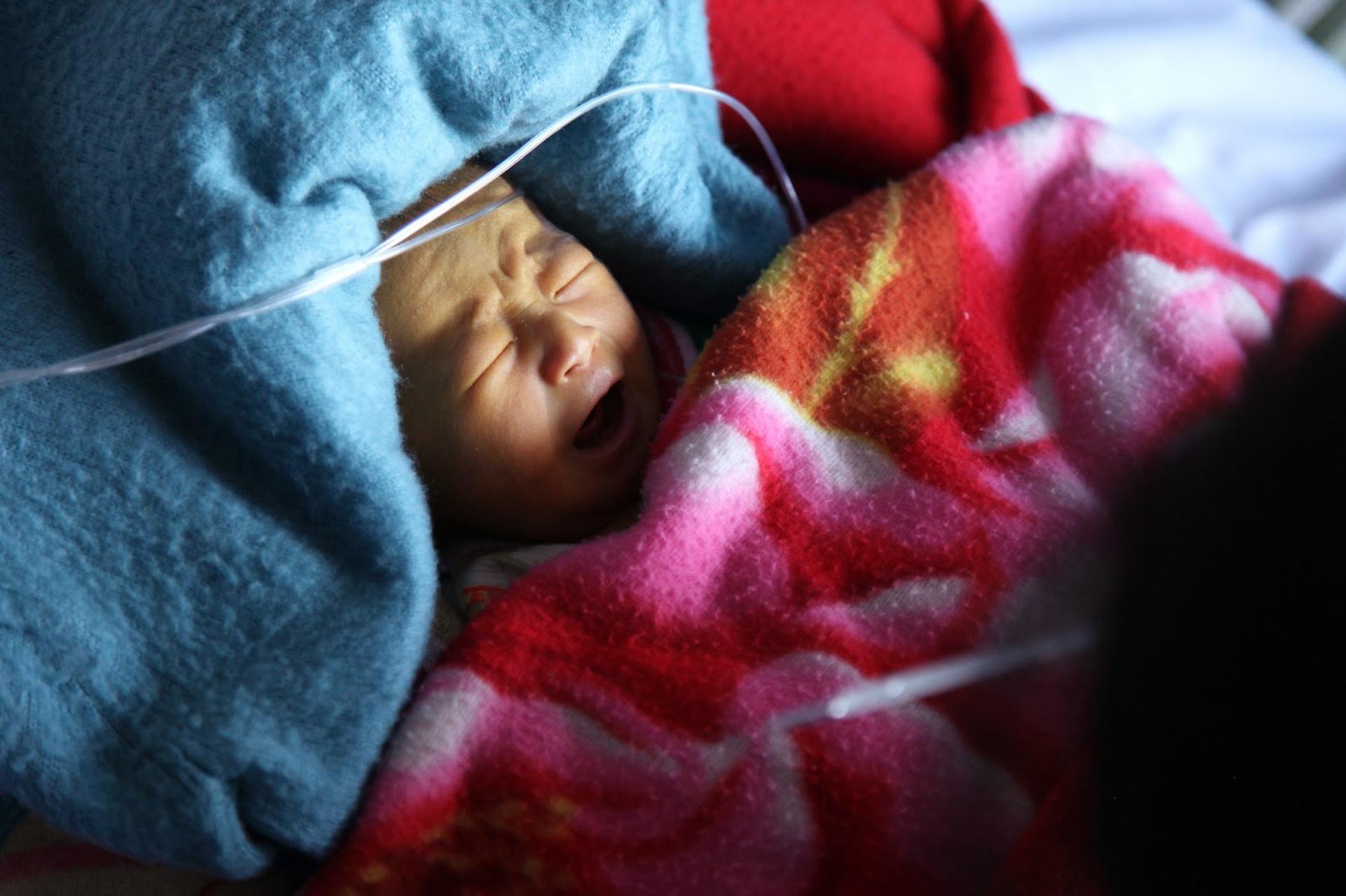 A child in a pediatric hospital.