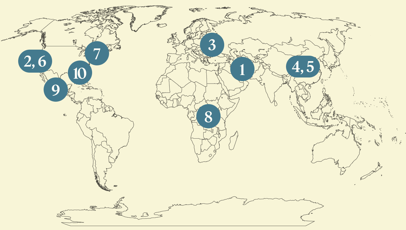 World map.
