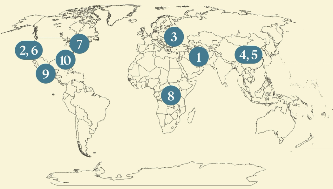 World map.