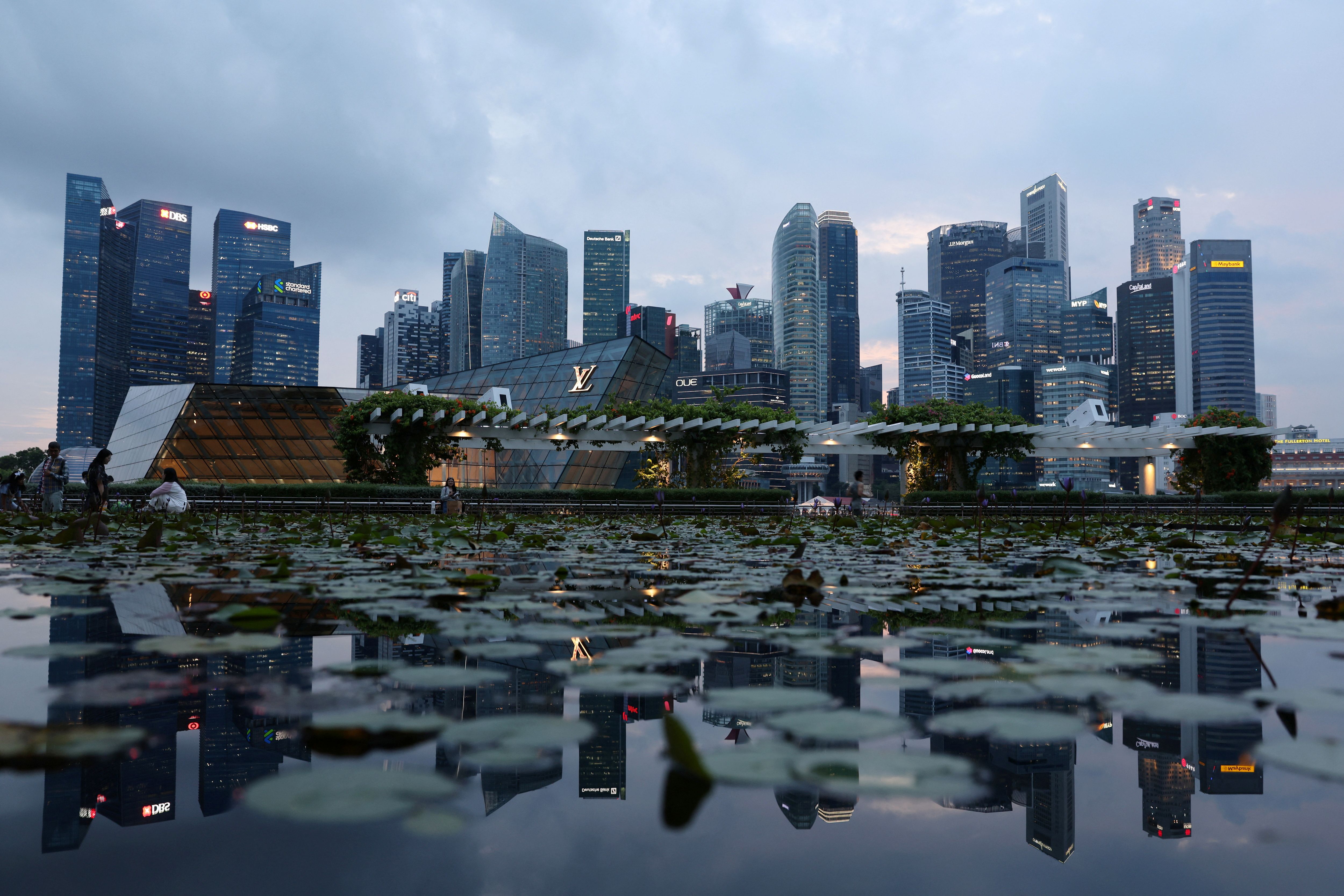 Skyline view of Singapore’s central business district