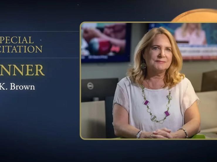 Screenshot of awards ceremony