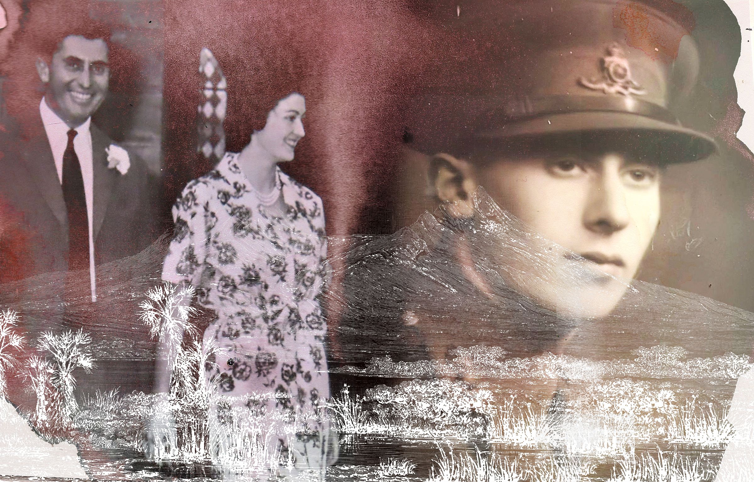 An illustration featuring the author’s grandfather, Tony Vetch, pictured with his wife.