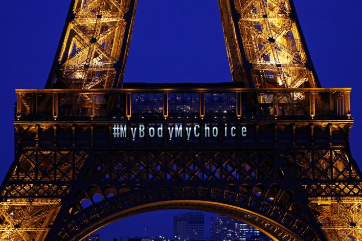 The Eiffel Tower lights up with the message “My body My choice” after French lawmakers enshrined the right to abortion in its constitution during a special congress in Versailles, in Paris, France