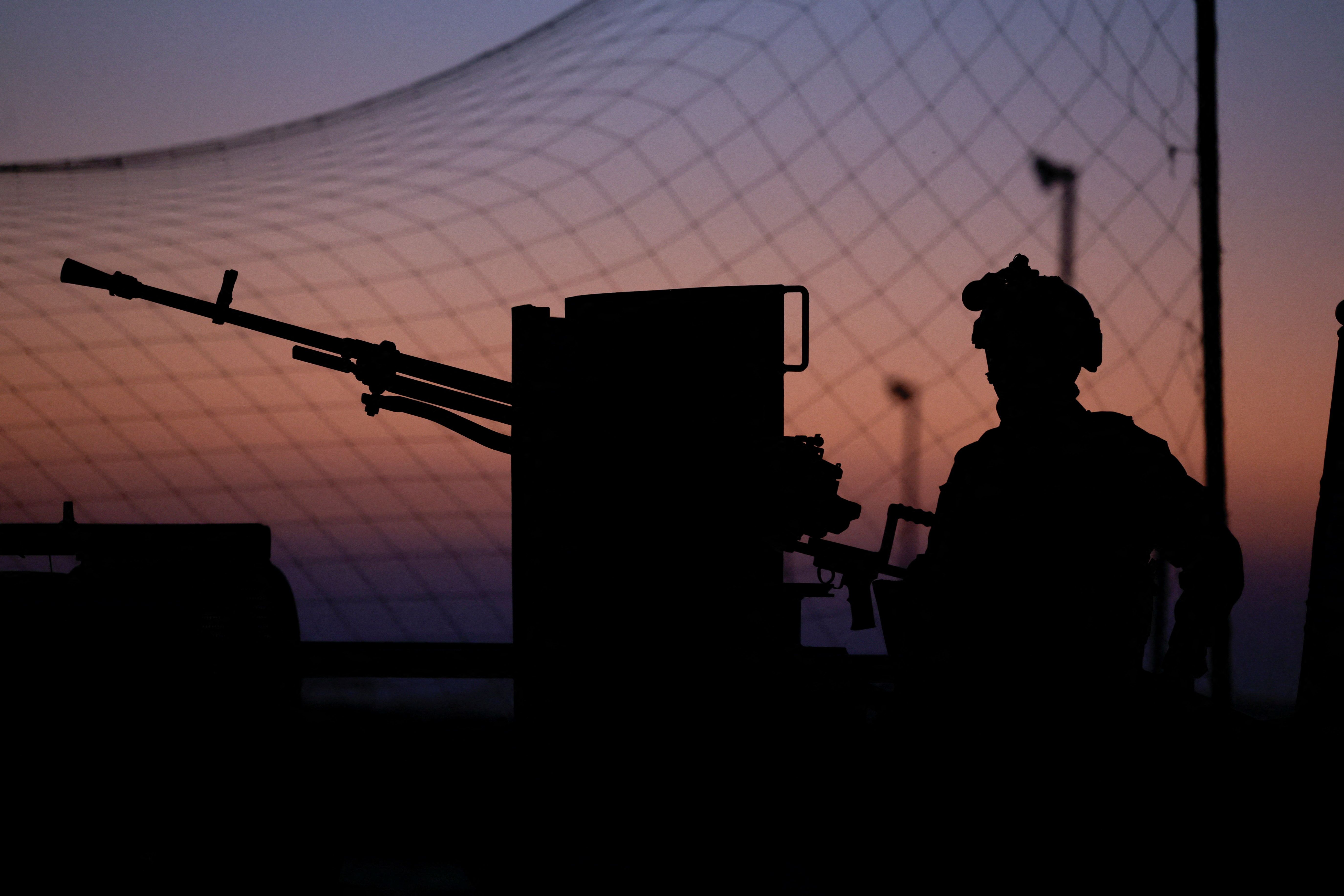 A member of the Saudi-trained Yemeni counterterrorism forces near the airport during a Saudi-led media trip to the port city of Mukalla in Hadramout, Yemen