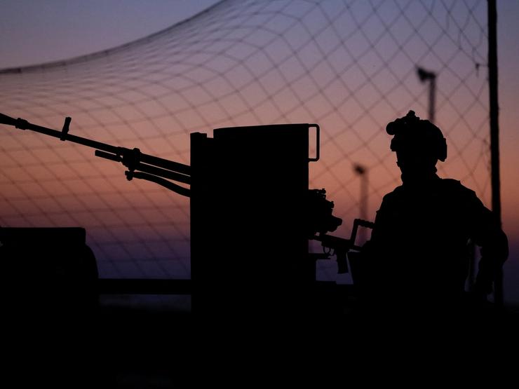 A member of the Saudi-trained Yemeni counterterrorism forces near the airport during a Saudi-led media trip to the port city of Mukalla in Hadramout, Yemen