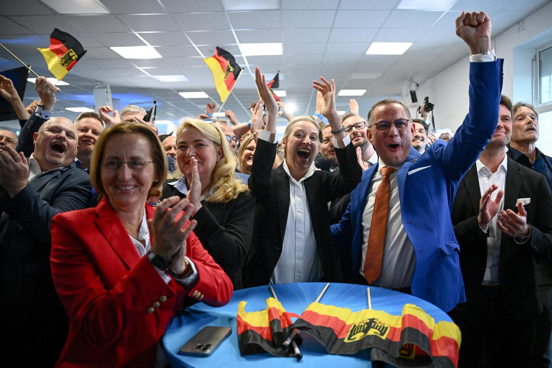 Alternative for Germany (AfD) party co-leaders Alice Weidel and Tino Chrupalla.