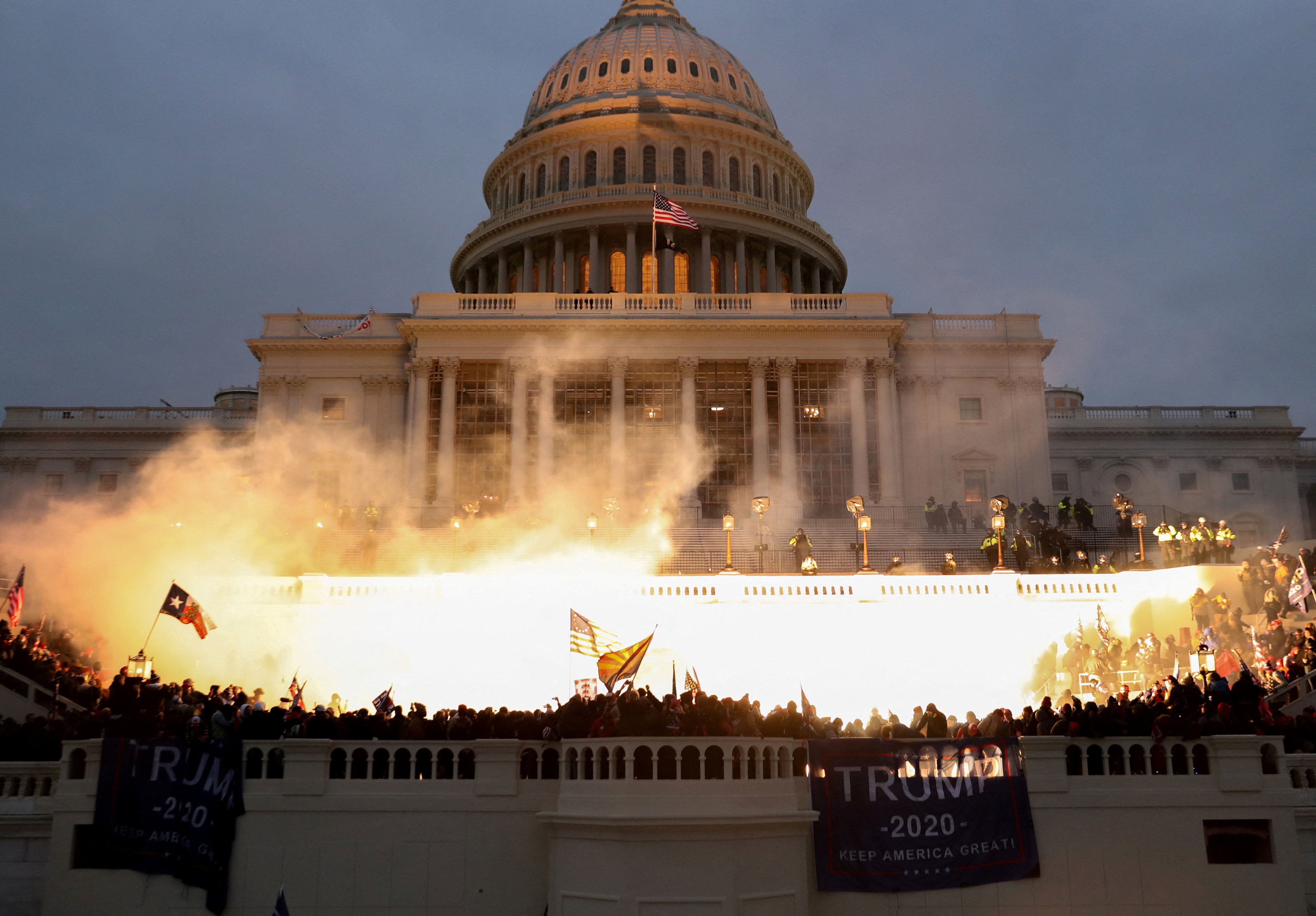 Rioters at the Capitol on Jan. 6, 2021
