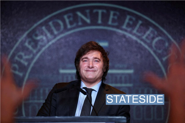 Argentine president-elect Javier Milei addresses supporters after winning Argentina’s runoff presidential election, in Buenos Aires, Argentina November 19, 2023. REUTERS/Agustin Marcarian/File Photo