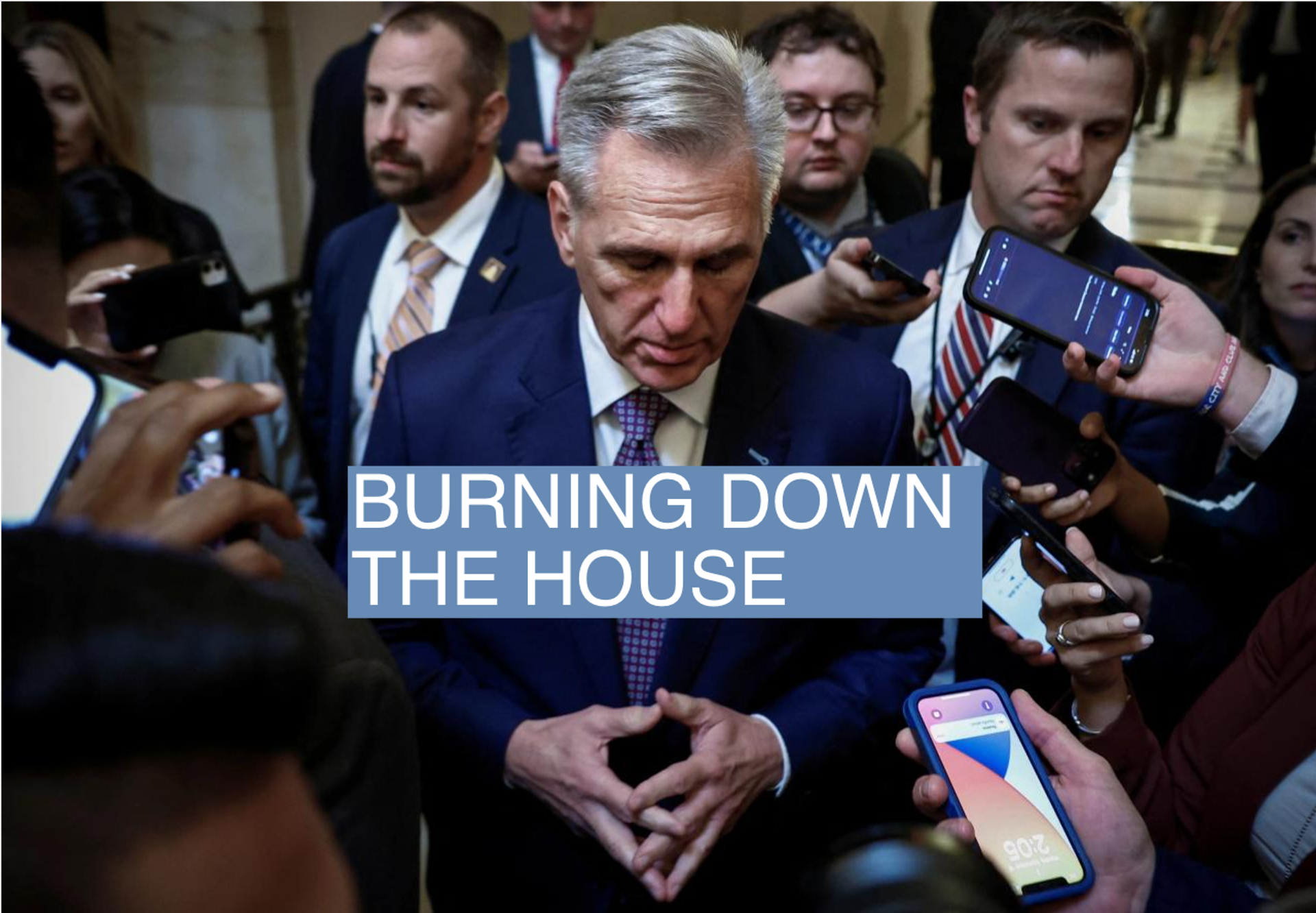 U.S. House Speaker Kevin McCarthy (R-CA) speaks with reporters after opening the House floor at the U.S. Capitol in Washington, U.S., September 18, 2023. 