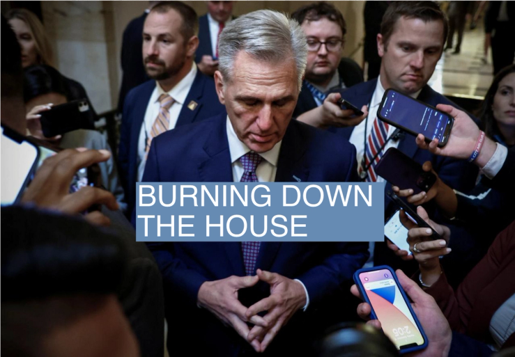U.S. House Speaker Kevin McCarthy (R-CA) speaks with reporters after opening the House floor at the U.S. Capitol in Washington, U.S., September 18, 2023.