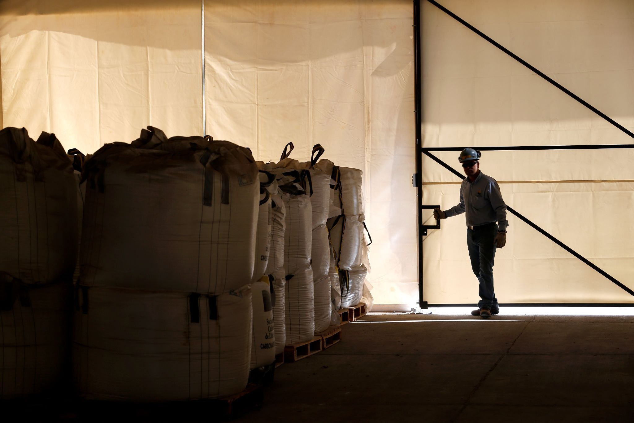 Lithium supplies in a warehouse