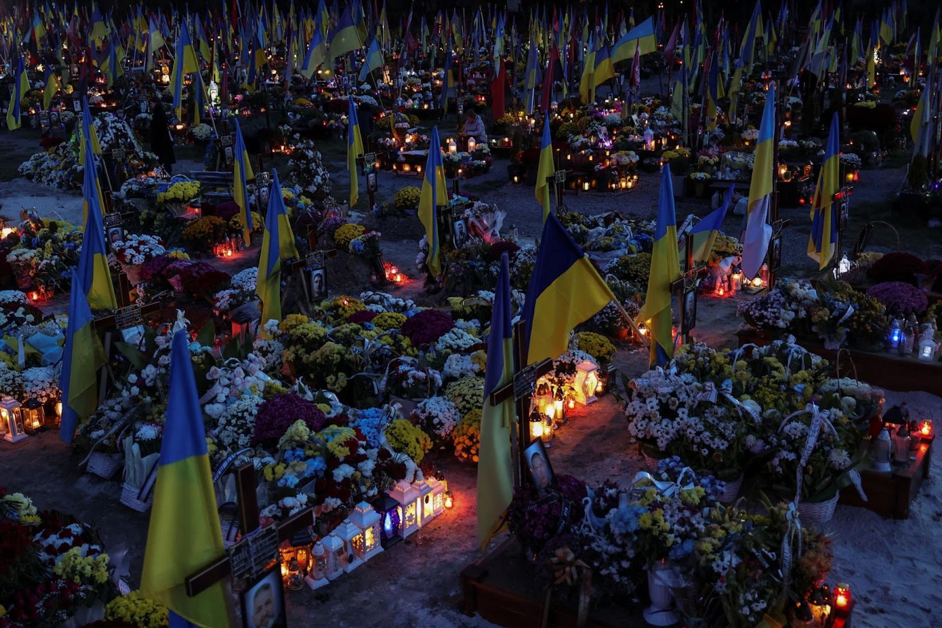 A military cemetery in Lviv, Ukraine