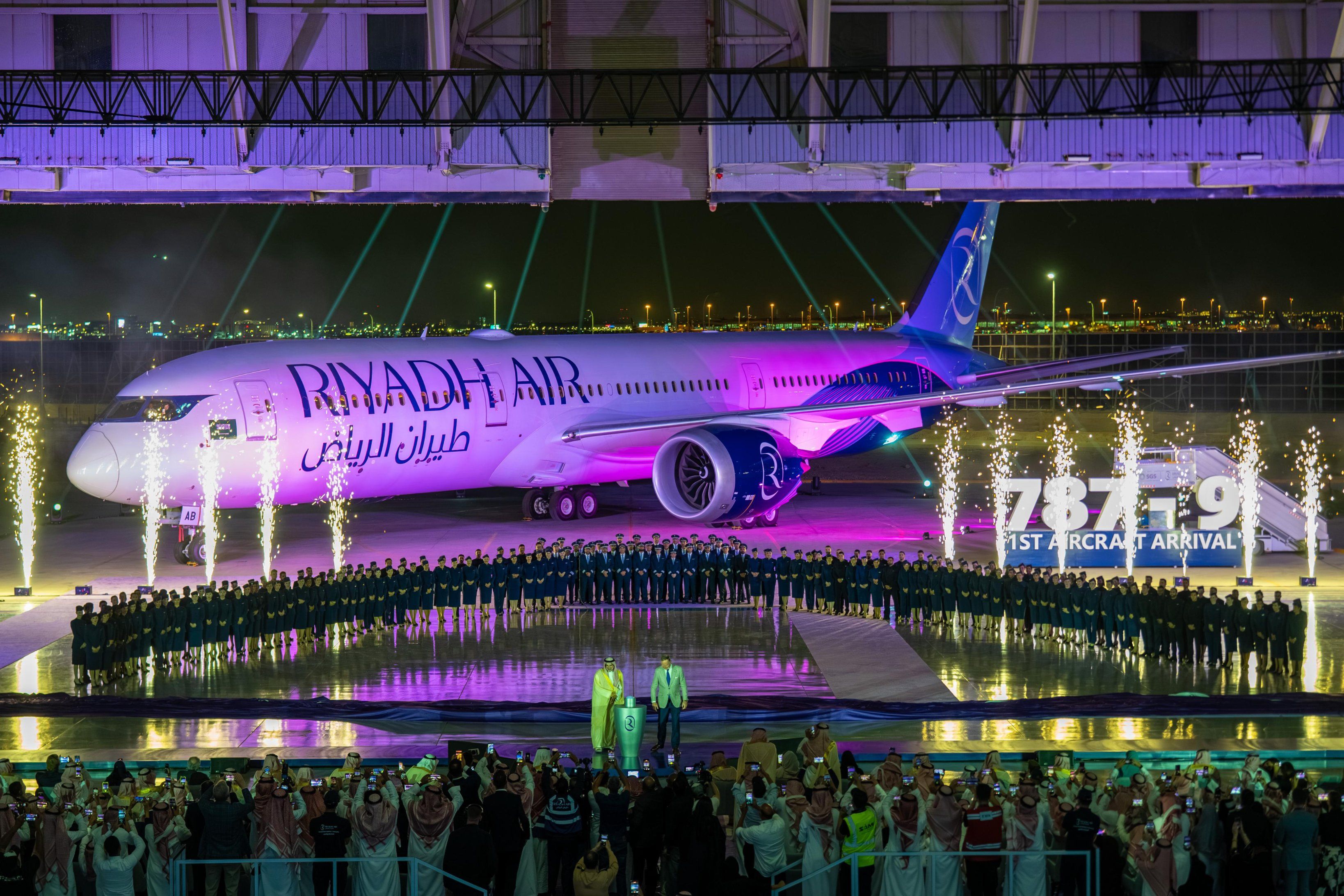 A celebration moment for Riyadh Air’s Boeing aircraft.