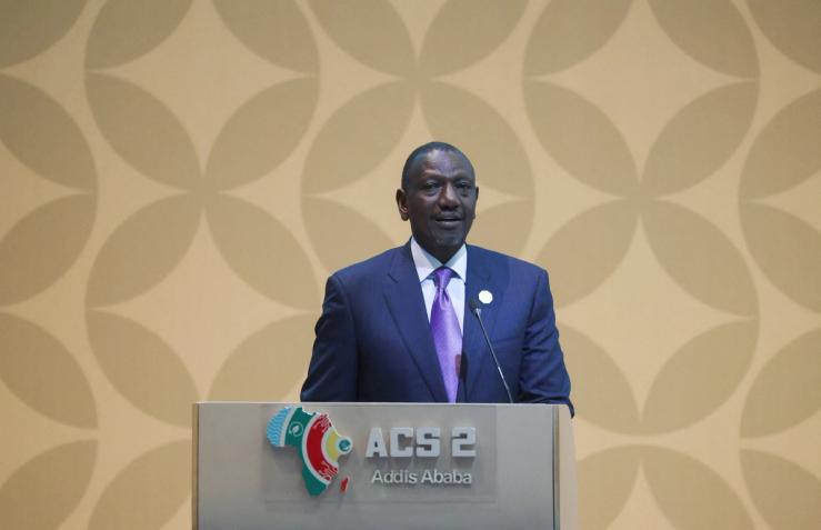 Kenya’s President, William Ruto, speaks at the Second Africa Climate Summit.