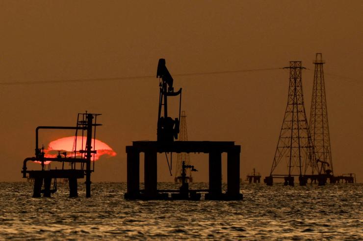 Oil platforms and pumpjacks at Lake Maracaibo, in Cabimas, Venezuela, Jan. 26, 2026