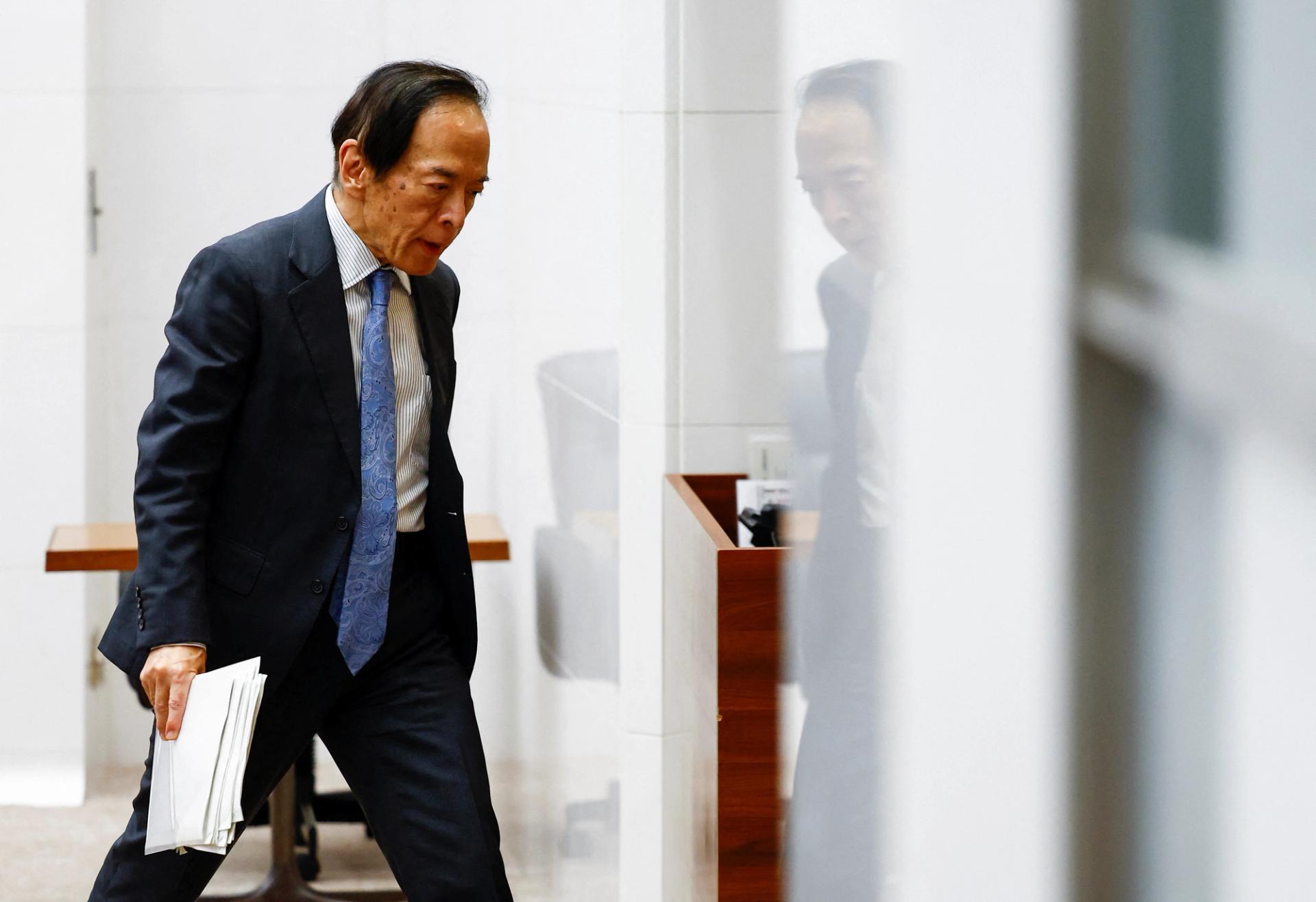 Bank of Japan Governor Kazuo Ueda leaves a press conference after its policy meeting in Tokyo, Japan July 31, 2024. REUTERS/Issei Kato