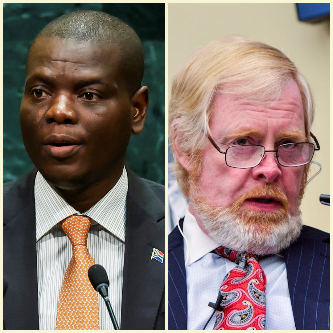 South Africa’s foreign minister Ronald Lamola, and US South Africa enovy Leo Brent Bozell III.