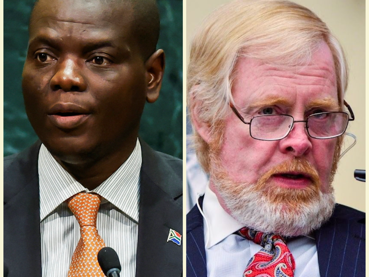 South Africa’s foreign minister Ronald Lamola, and US South Africa enovy Leo Brent Bozell III.