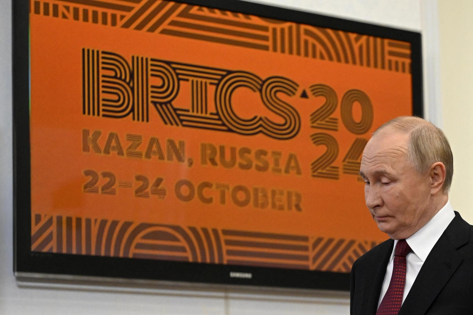 Russia’s President Vladimir Putin prior to a meeting on the sidelines of the BRICS summit