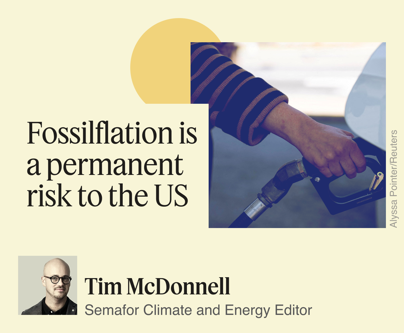 A graphic saying ‘Fossilflation is a permanent risk to the US.’