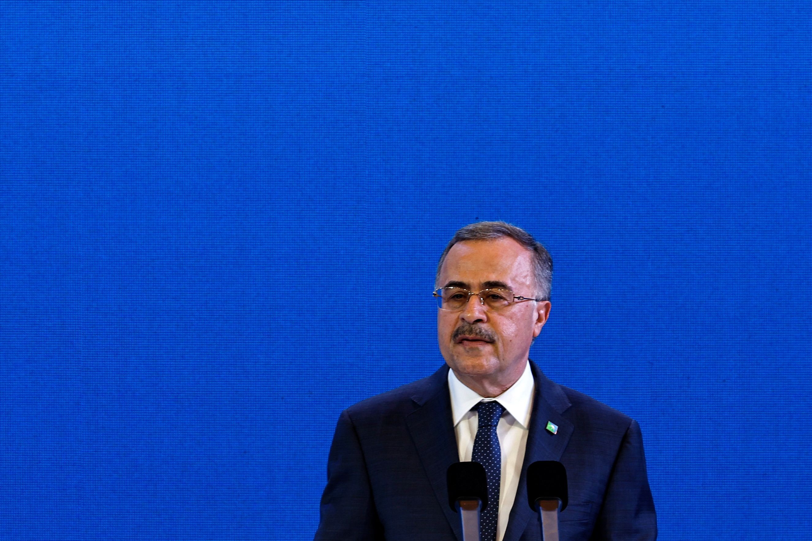 President and CEO of Aramco Amin Nasser speaks at the Invest in China Summit 2024, in Beijing