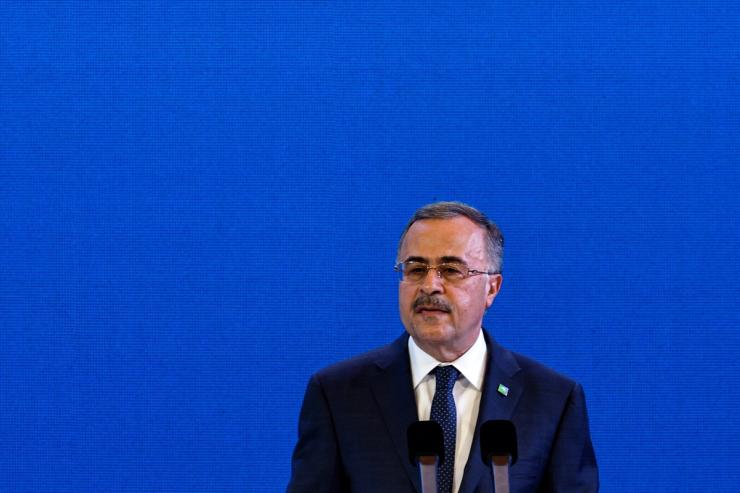 President and CEO of Aramco Amin Nasser speaks at the Invest in China Summit 2024, in Beijing
