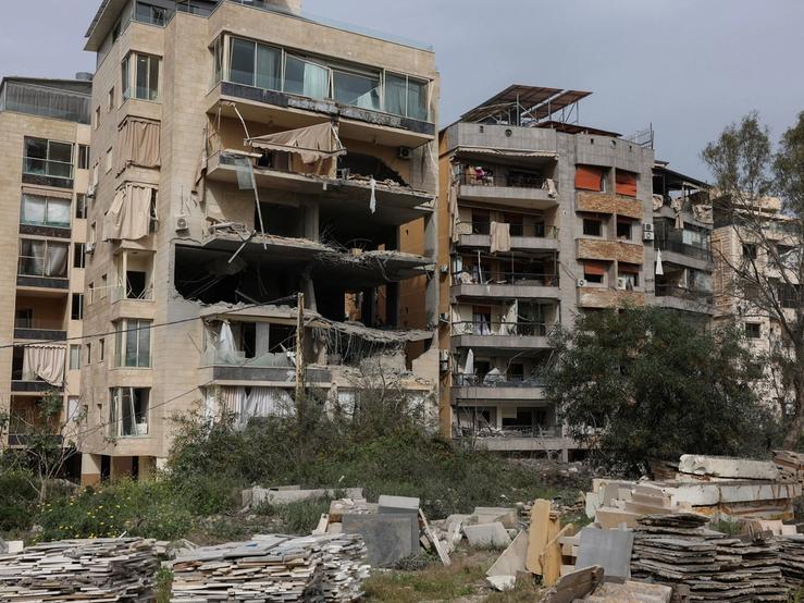 The aftermath of an Israeli strike in Hadath