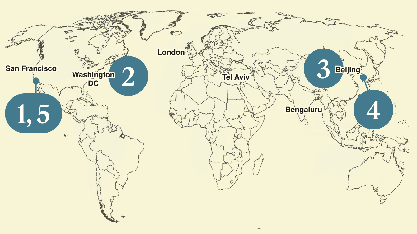 A map of the world.