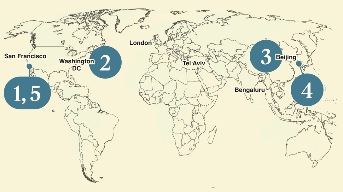 A map of the world.