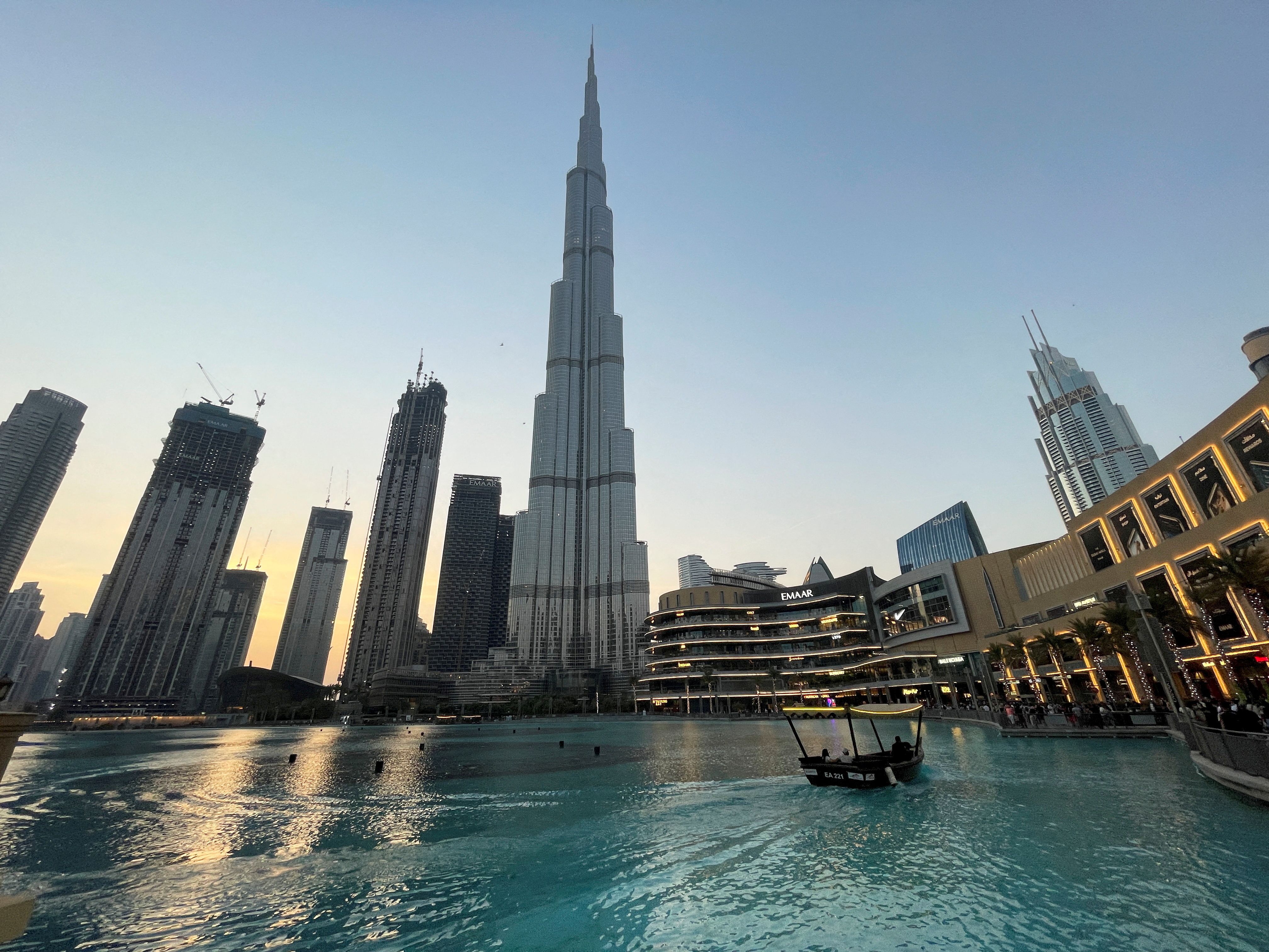 General view of the Burj Khalifa and the downtown skyline in Dubai.