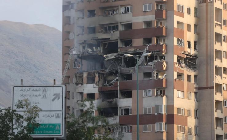 A building stands damaged in the aftermath of Israeli strikes, in Tehran, Iran, June 13.