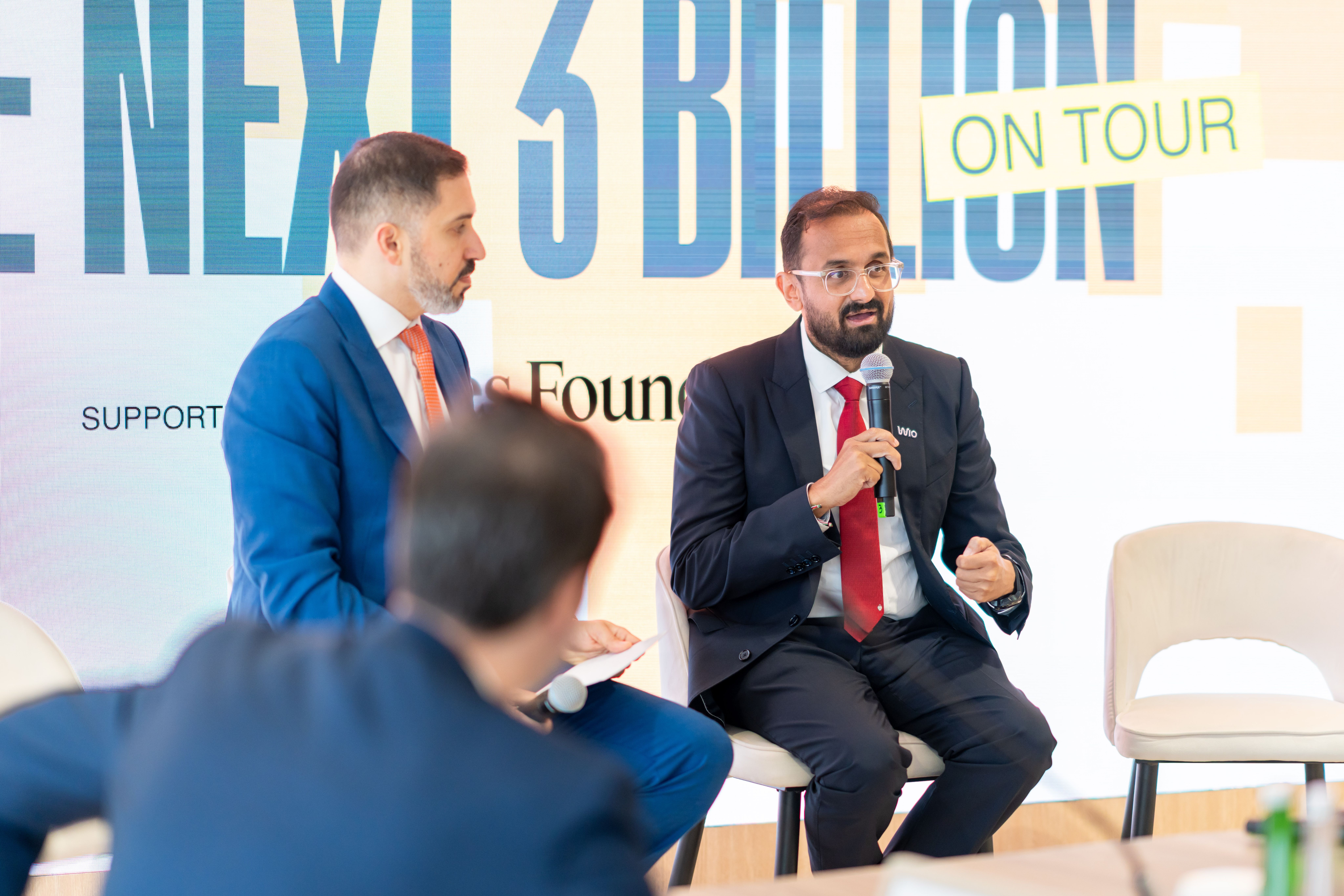 Wio Bank CEO Jayesh Patel at Semafor’s Next 3 Billion event during Abu Dhabi Finance Week.
