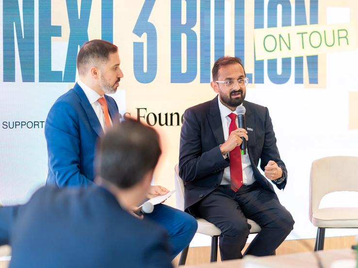 Wio Bank CEO Jayesh Patel at Semafor’s Next 3 Billion event during Abu Dhabi Finance Week.