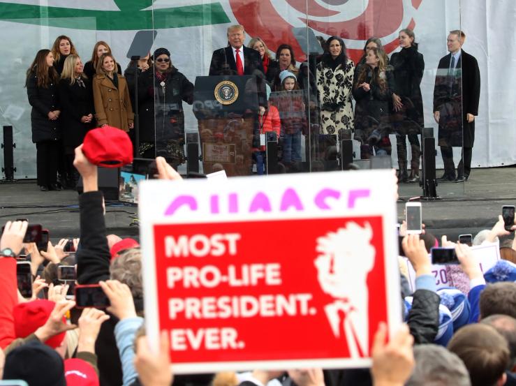U.S. President Donald Trump speaks at the 47th March For Life rally on the National Mall, January 24, 2019 in Washington, D.C.