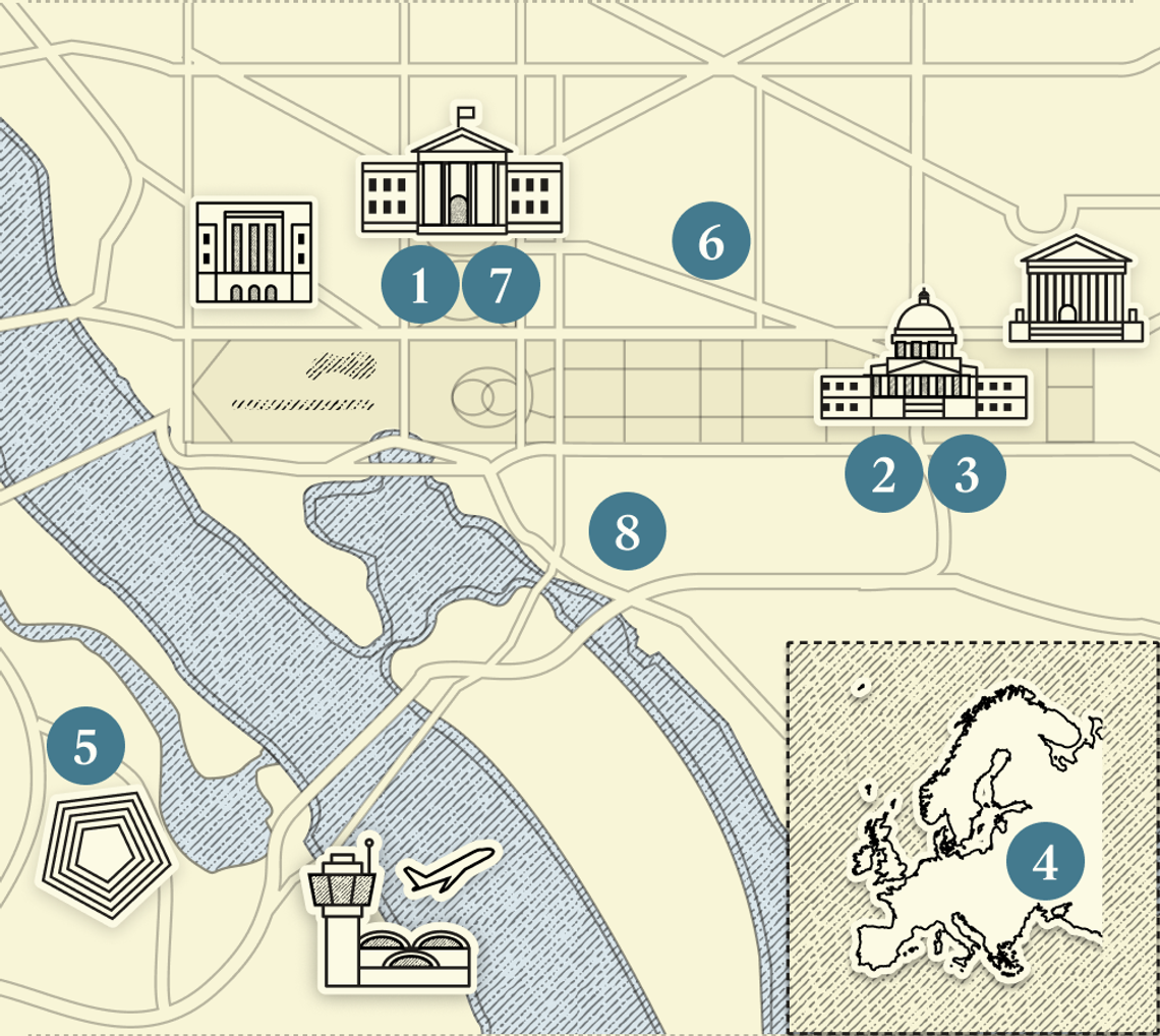 A numbered map of DC.