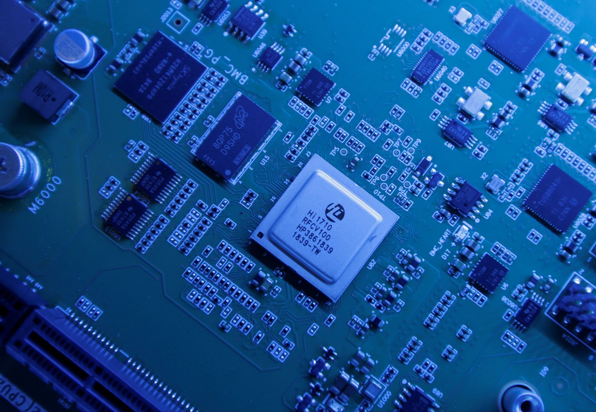 A chip designed by Huawei. 