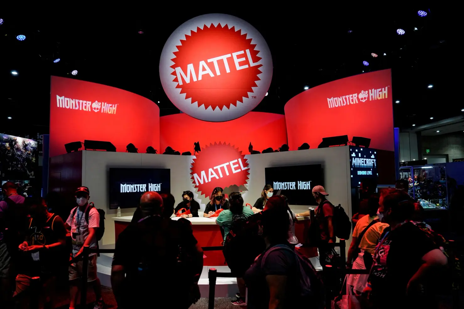 A Mattel stand at a conference.