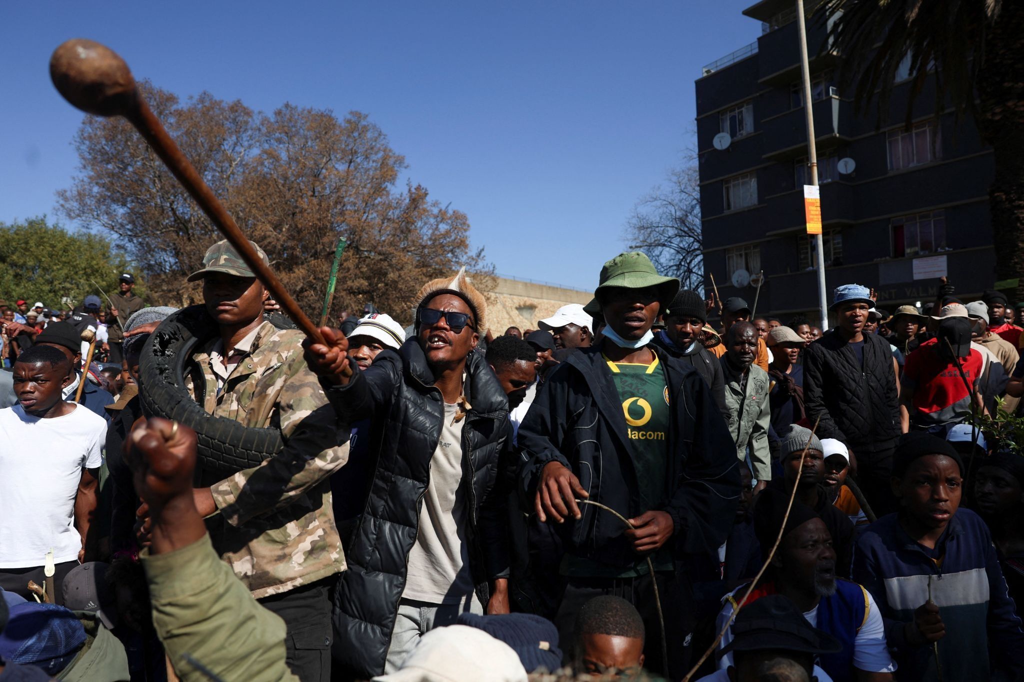 Anti-migrant protesters in South Africa