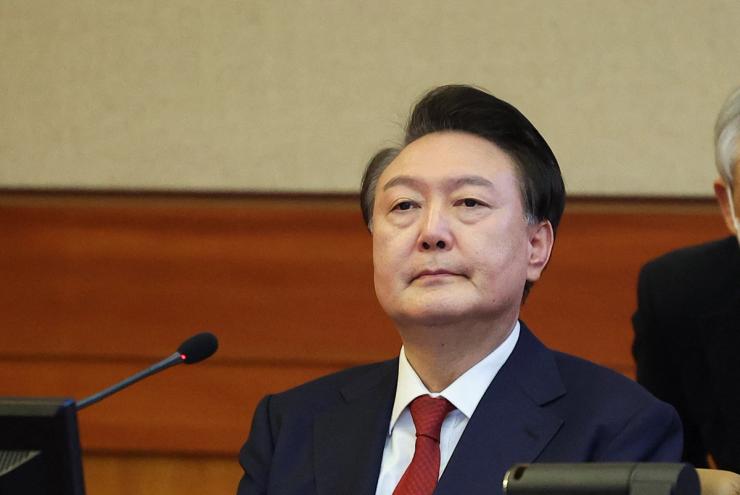 President Yoon attends his impeachment hearing at the Constitutional Court in Seoul, South Korea